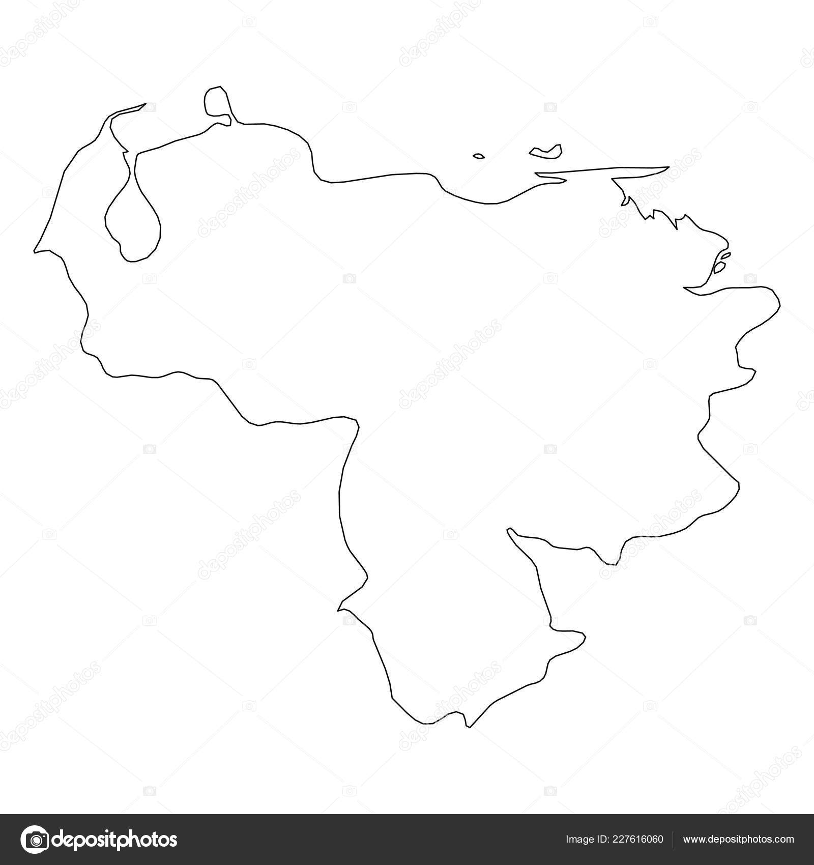 Venezuela Solid Black Outline Border Map Of Country Area Simple Flat Vector Illustration Stock Vector C Pyty 227616060