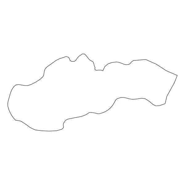 Slowakia - Peta perbatasan garis-hitam padat dari wilayah negara. Ilustrasi vektor rata sederhana - Stok Vektor