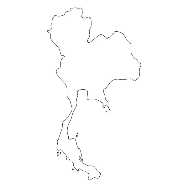 Tayland - katı siyah anahat sınır ülke alanın haritası. Basit düz vektör çizim — Stok Vektör