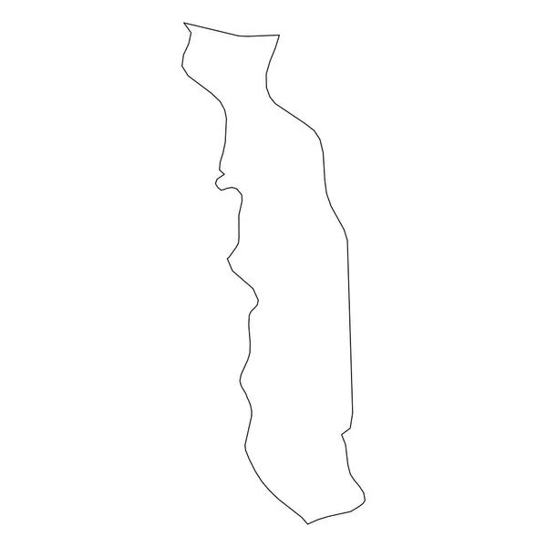 Togo - katı siyah anahat sınır ülke alanın haritası. Basit düz vektör çizim — Stok Vektör