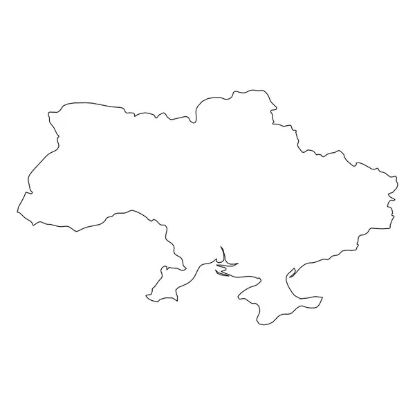 Ukraine - contour noir solide carte frontalière de la région du pays. Illustration vectorielle plate simple — Image vectorielle