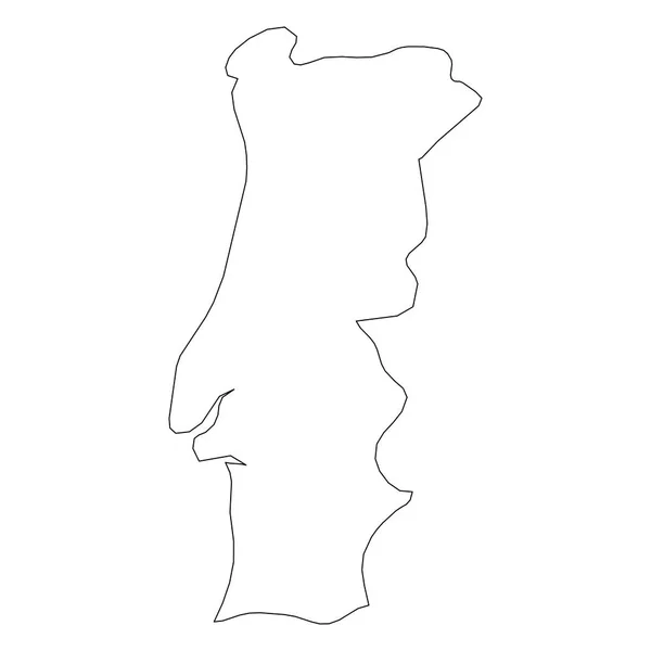 Португалия - сплошная черная очерченная граничная карта территории страны. Простая плоская векторная иллюстрация — стоковый вектор