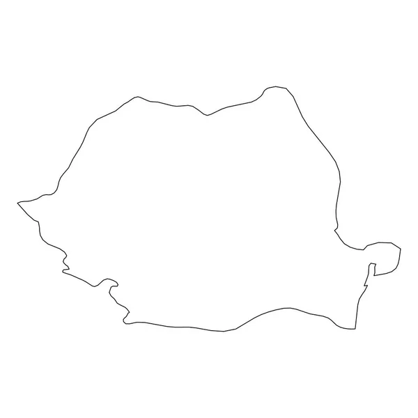 Roumanie - contour noir solide carte frontalière de la région du pays. Illustration vectorielle plate simple — Image vectorielle