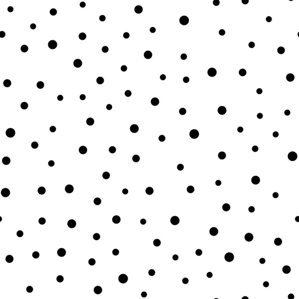 Padrão sem costura pontilhada aleatória. Fundo geométrico simples em preto e branco. Ilustração vetorial — Vetor de Stock