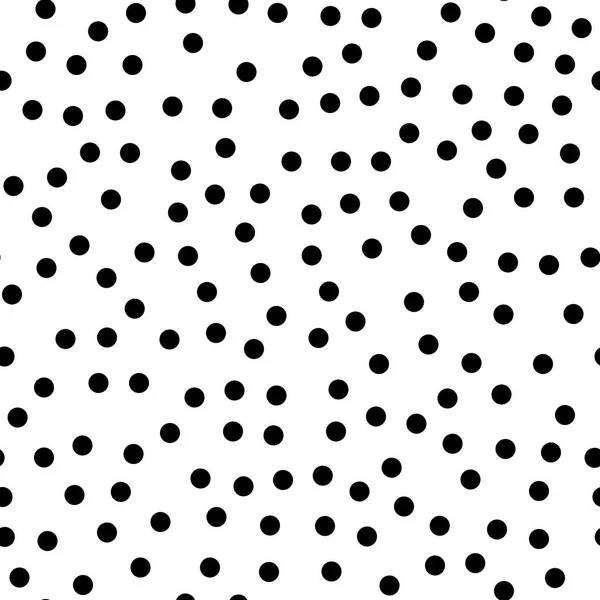 ランダムなドットのシームレスなパターン。白と黒のシンプルな幾何学的な背景。ベクトル図 — ストックベクタ