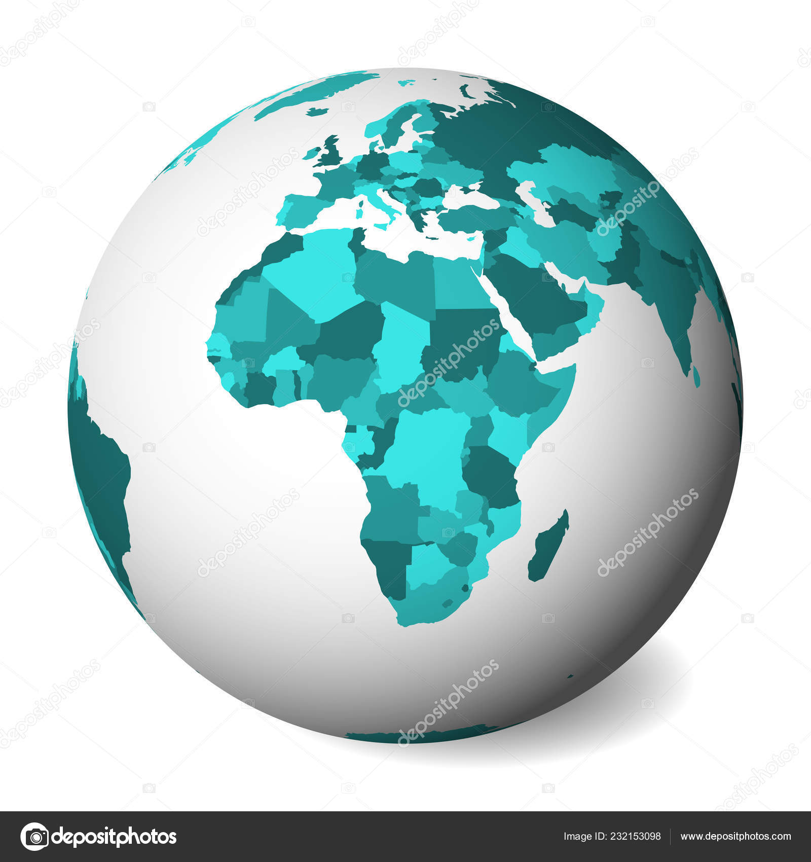 Carte Muette De Politique De Lafrique Globe Terrestre 3d