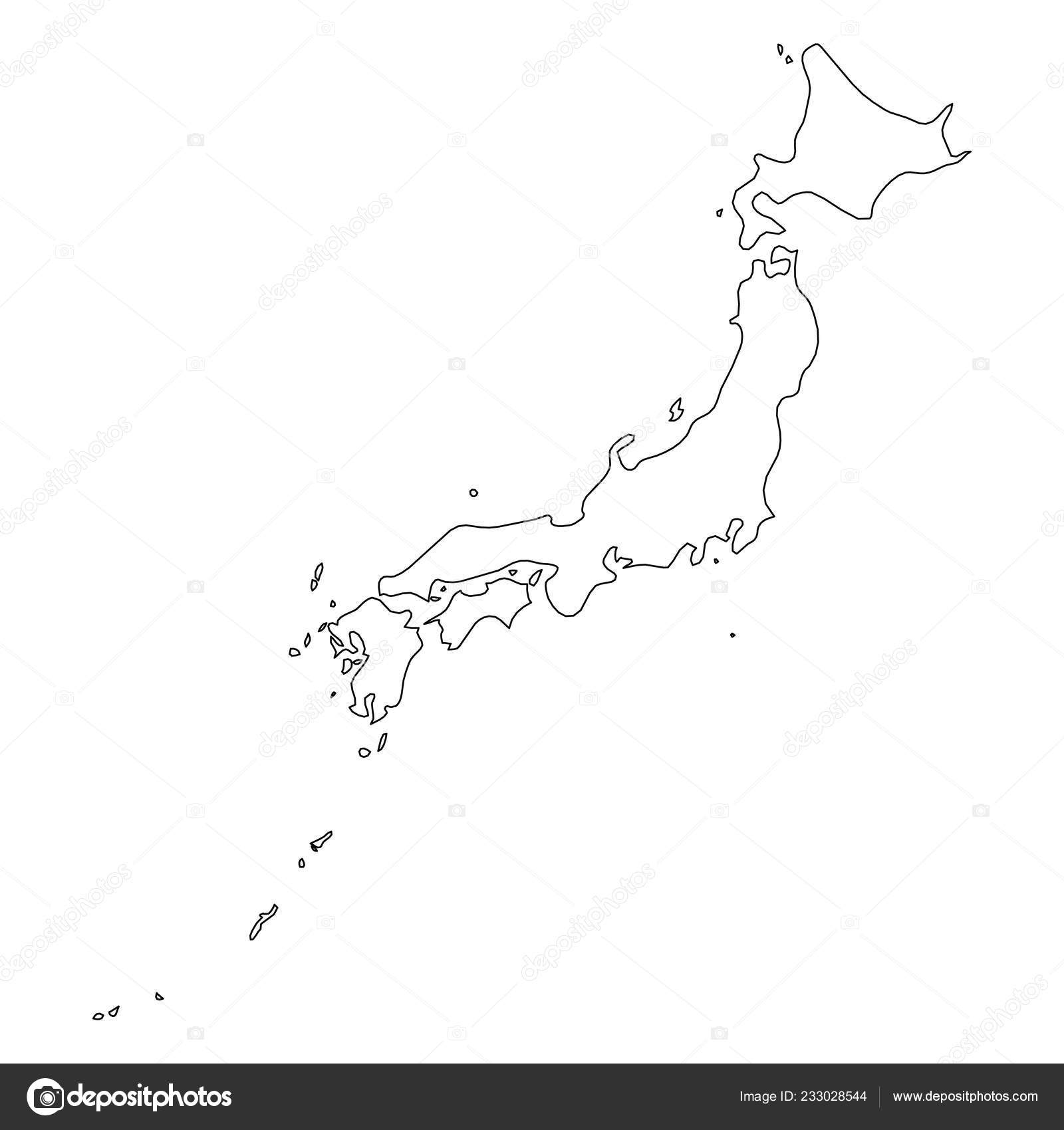 Japan Solid Black Outline Border Map Of Country Area Simple Flat Vector Illustration Vector Image By C Pyty Vector Stock