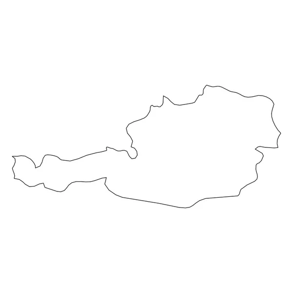 Ausztria - az ország területének szilárd fekete vázlatos határtérképe. Egyszerű lapos vektor illusztráció — Stock Vector