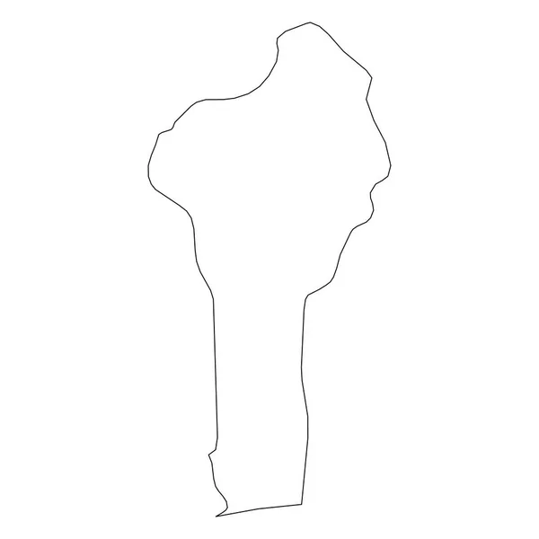 ベナン-国の固体黒アウトライン境界地図。シンプルなフラットベクトルイラスト — ストックベクタ