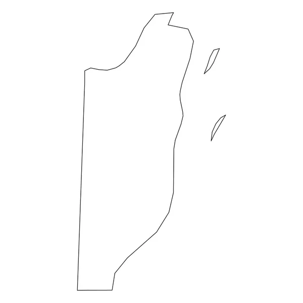Belize - mapa de contorno de fronteira preto sólido da área do país. Ilustração simples do vetor plano — Vetor de Stock