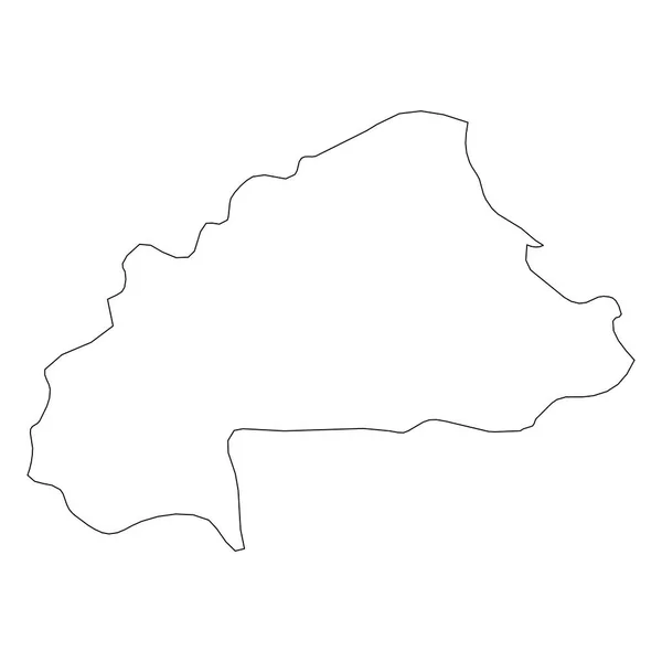 Burkina Faso - mapa de fronteira de contorno preto sólido da área do país. Ilustração simples do vetor plano — Vetor de Stock