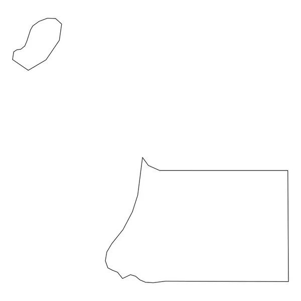 Guinea Ecuatorial - contorno negro sólido mapa fronterizo de la zona del país. Ilustración simple vector plano — Vector de stock