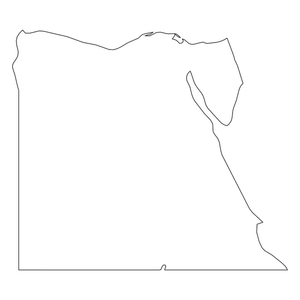 이집트 - 검고 단단 한 윤곽 이 있는 국경 지도. 단순 한 평평 한 벡터 삽화 — 스톡 벡터