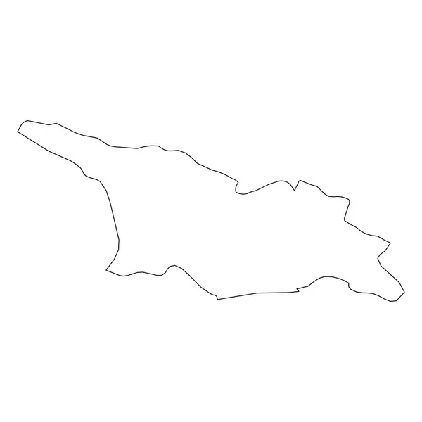 Georgia - contorno negro sólido mapa fronterizo de la zona del país. Ilustración simple vector plano — Archivo Imágenes Vectoriales