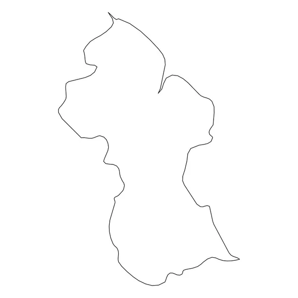 Gujana - solidna czarna mapa kraju. Prosta płaska ilustracja wektora — Wektor stockowy