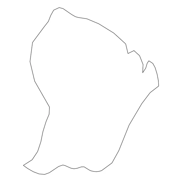 Guyane Française Contour Noir Massif Carte Frontière Région Pays Illustration — Image vectorielle