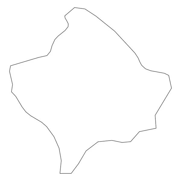 Kosovo - contorno negro sólido mapa fronterizo de la zona del país. Ilustración simple vector plano — Archivo Imágenes Vectoriales