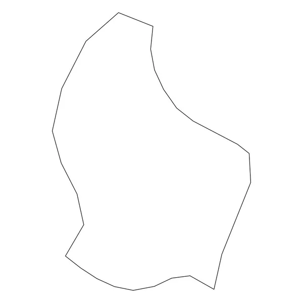 Lüksemburg - ülke sınırının katı siyah çizgili haritası. Basit düz vektör çizimi — Stok Vektör