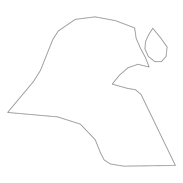 Kuwait - solid svart kontur gränskarta över landområdet. Enkel platt vektor illustration — Stock vektor
