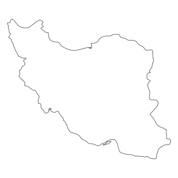 Iran - solid svart kontur gränskarta över landområdet. Enkel platt vektor illustration — Stock vektor