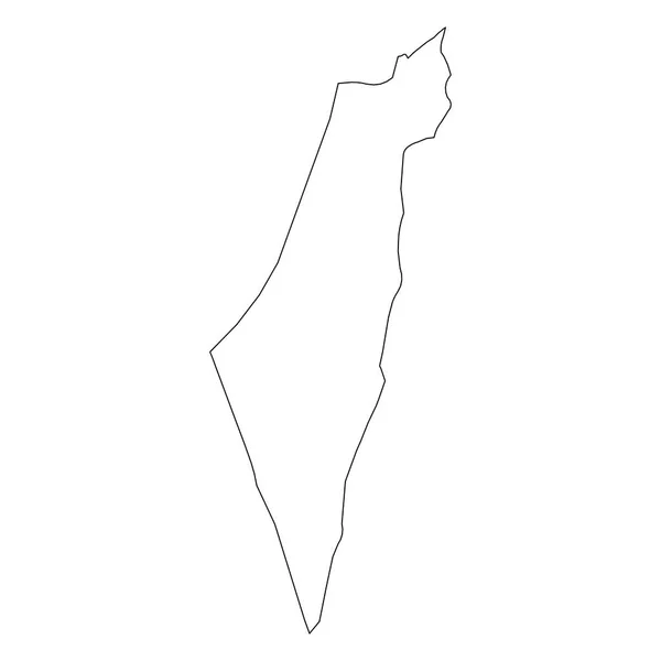 Израиль - сплошная черная очерченная граничная карта территории страны. Простая плоская векторная иллюстрация — стоковый вектор