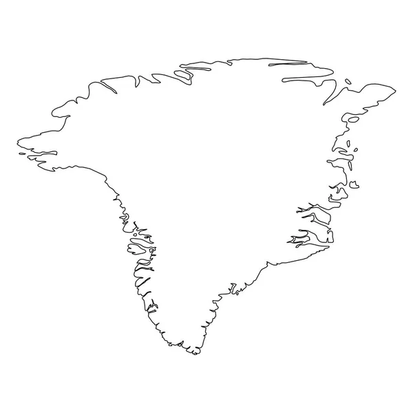 グリーンランド-国の固体黒アウトライン境界地図。シンプルなフラットベクトルイラスト — ストックベクタ