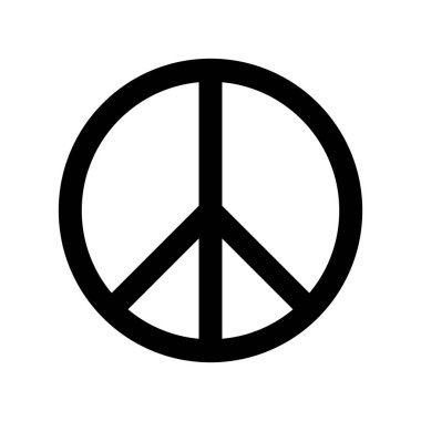 Peace symbol. Simple flat vector icon. Black sign on white backround clipart
