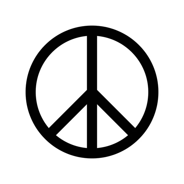 Peace symbol. Simple flat vector icon. Black sign on white backround — Stock Vector