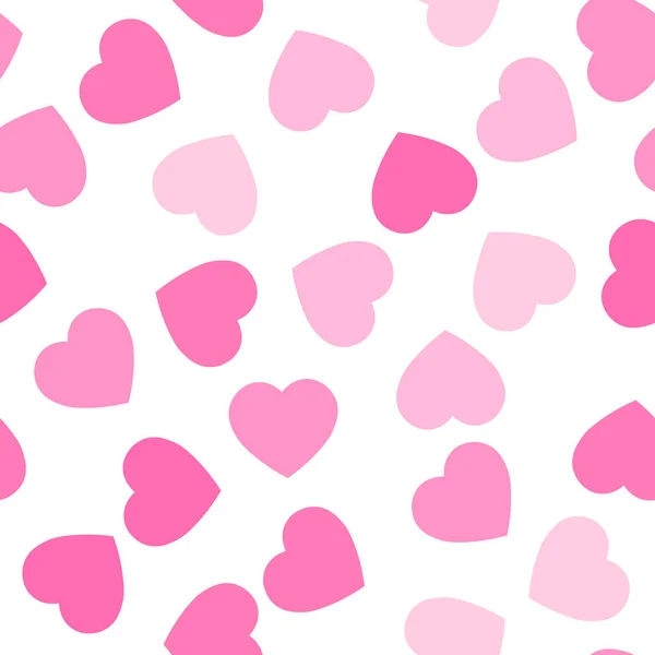 Απρόσκοπτη ροζ καρδούλες. Τυχαία διασκορπισμένα καρδιές φόντο. Αγάπη ή Valentine θέμα. Εικονογράφηση διάνυσμα — Διανυσματικό Αρχείο