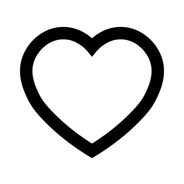 Icône cardiaque. Symbole d'amour et Saint Valentin. Simple plat noir épais contour forme vectorielle — Image vectorielle