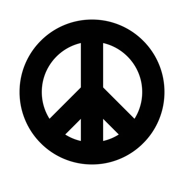 平和のシンボル。単純なフラット ベクトル アイコン。黒に白 backround を署名します。 — ストックベクタ