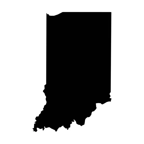Indiana, USA-ban állami - szilárd fekete sziluettje megjelenítése az ország területén. Egyszerű lapos vektoros illusztráció — Stock Vector