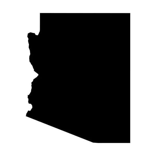 アリゾナ州 - アメリカ合衆国の州田舎の固体黒いシルエット マップ。単純なフラット ベクトル図 — ストックベクタ