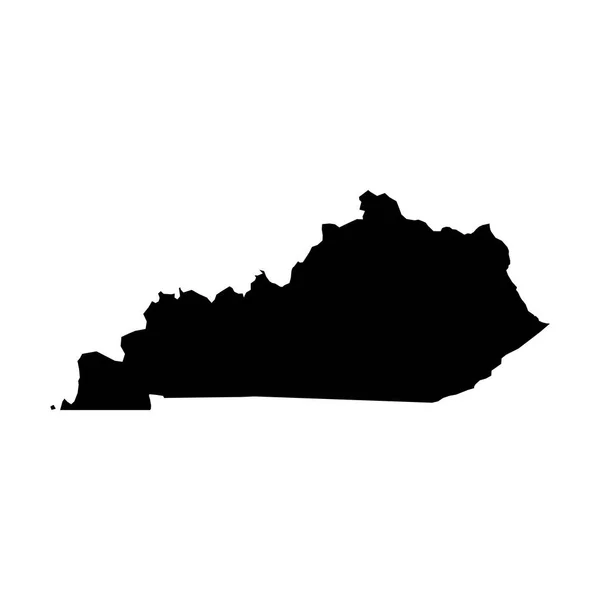 ケンタッキー州の州 - 田舎の固体黒いシルエット マップ。単純なフラット ベクトル図 — ストックベクタ