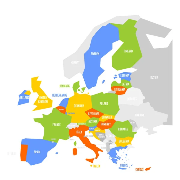 Politische Landkarte Europas Mit Hervorgehobenen Mitgliedsstaaten Der Europäischen Union Der — Stockvektor