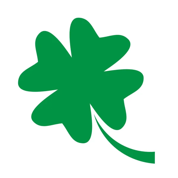 Shamrock - ikon empat daun semanggi hijau. Good luck tema elemen desain. Ilustrasi bentuk geometris sederhana - Stok Vektor