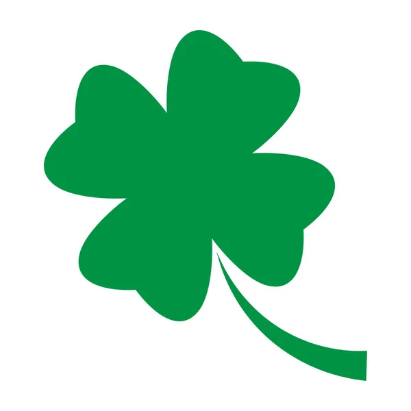 Shamrock - green four leaf clover icon. Good luck theme design element. Simple geometrical shape vector illustration — Stock Vector