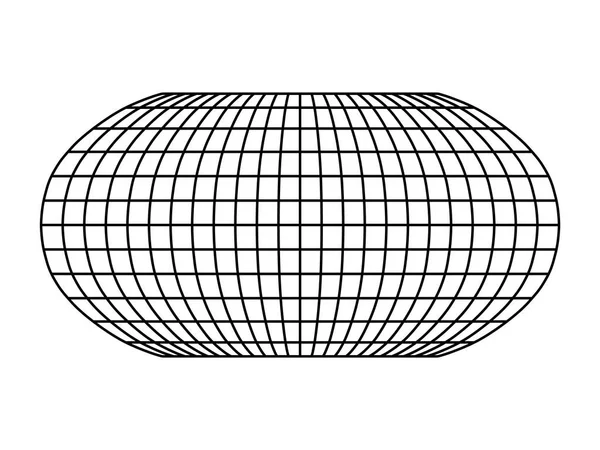 経線と緯線の世界グリッドは空白します。単純なベクトル図 — ストックベクタ