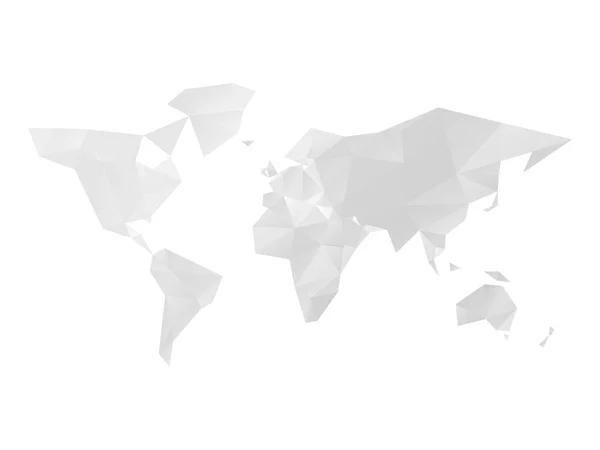 Bassa poli mappa del mondo nei toni del grigio. Illustrazione vettoriale — Vettoriale Stock