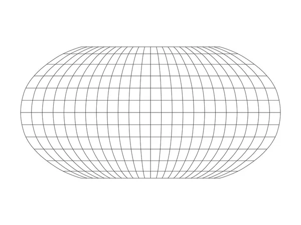 Rede mundial em branco de meridianos e paralelos. Ilustração vetorial simples — Vetor de Stock