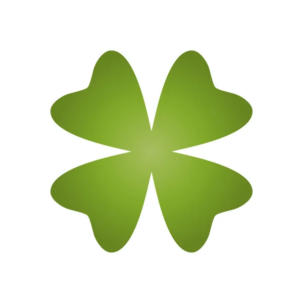 Shamrock - zielony gradient czterech liści koniczyny ikona. Element projektu tematu powodzenia. Prosty kształt geometryczny ilustracja wektorowa — Wektor stockowy