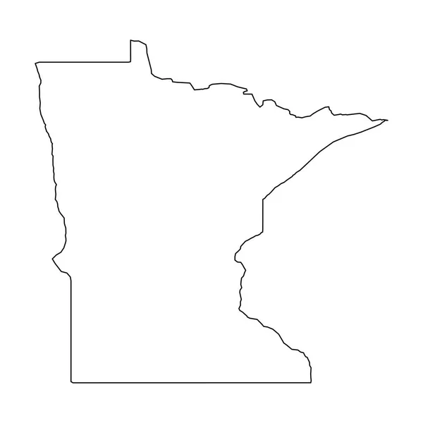 Minnesota, estado dos EUA - mapa contorno preto sólido da área do país. Ilustração simples do vetor plano — Vetor de Stock