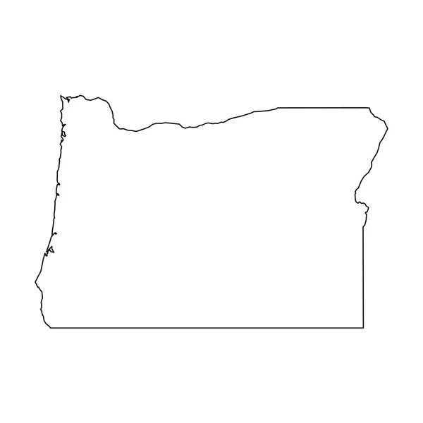 Oregon, estado dos EUA - mapa de contorno preto sólido da área do país. Ilustração simples do vetor plano —  Vetores de Stock