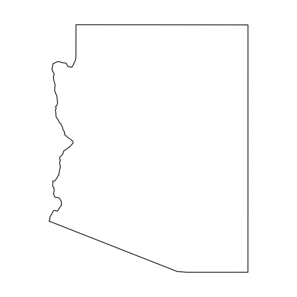 Arizona, estado dos EUA - mapa de contorno preto sólido da área do país. Ilustração simples do vetor plano —  Vetores de Stock