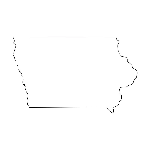 Indiana, stát Usa - solidní černý obrys mapy oblasti země. Jednoduchý plochý vektorové ilustrace — Stockový vektor