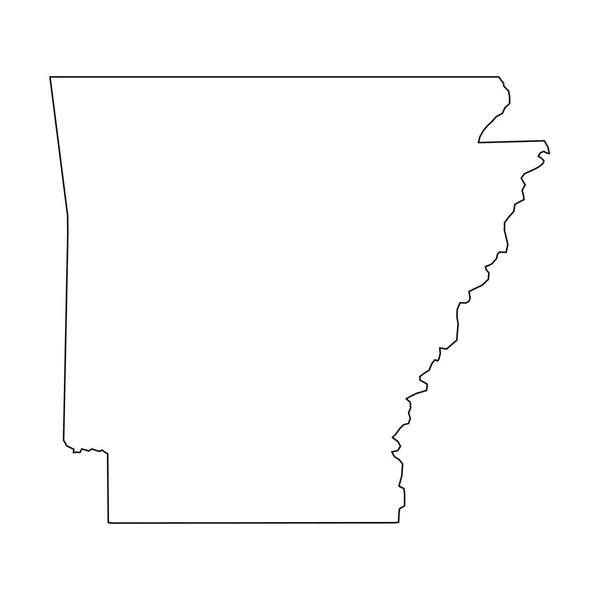 Arkansas, stat i Usa - solid svart konturkarta över land område. Enkla platta vektorillustration — Stock vektor