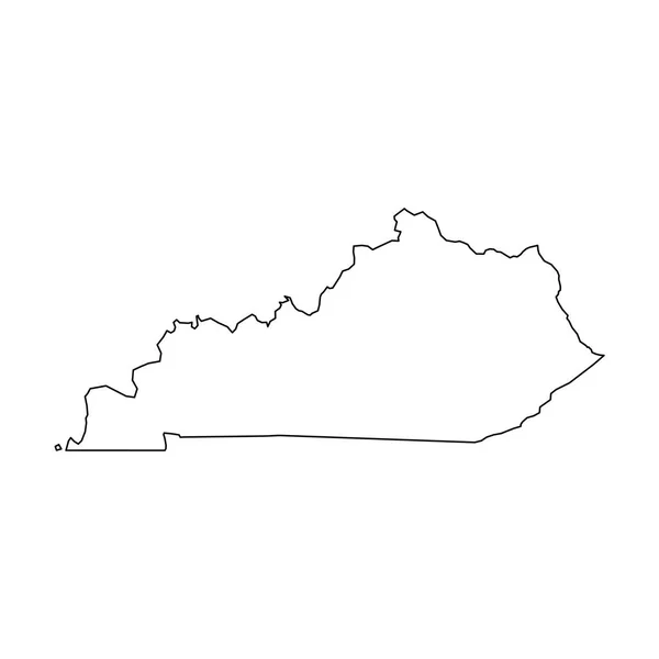 Kentucky, état des États-Unis - carte en noir massif de la région du pays. Illustration vectorielle plate simple — Image vectorielle