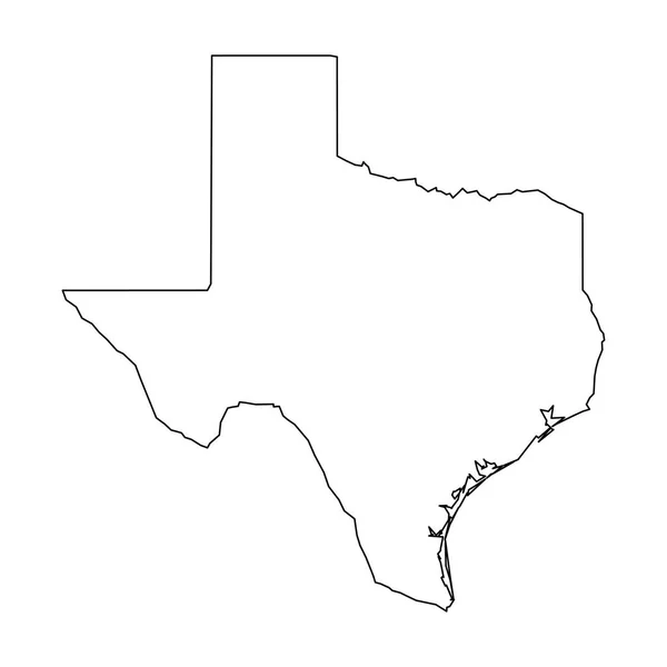Texas, state of USA - solid black outline map of country area. Simple flat vector illustration — Stock Vector