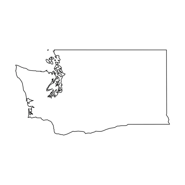 华盛顿州, 乌萨州-国家地区的坚实的黑色轮廓图。简单的平向量例证 — 图库矢量图片
