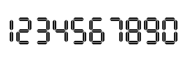 黒のデジタル数字。7 セグメントの表示は、電卓、デジタル時計や電子メートルで使用されます。ベクトル図 — ストックベクタ
